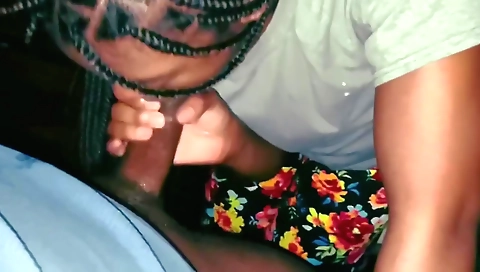 My ebony girlfriend with a big black cock is a true porn star