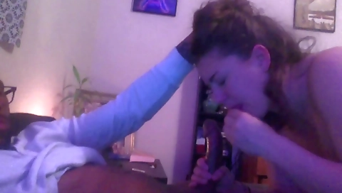 Ebony milf with a sexy black dress drilling her man's cock