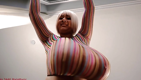 Amateur blonde in black stockings with a big booty video