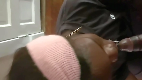 Hot ebony chick 18+ with a shaved pussy enjoys a porn video