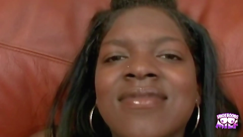 Hot black teen with a big ass is getting creampied