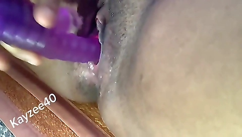 Big booty ebony babe shows off her hairy body in solo