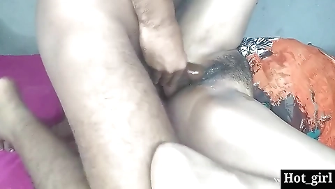 Babylous indian teen with hairy pussy and a natural body