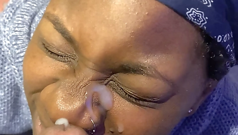 Thot sneaks in my room for a facial while her bf upstairs