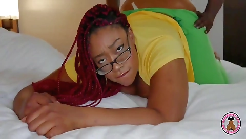 Ebony babe with huge booty gets pounded hard on camera