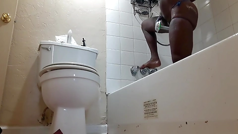 Sexy brunette amateur in a high heels shows her body naked