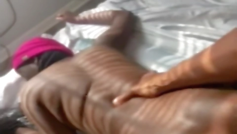 Ebony girl with big ass gets horny when her boyfriend is off