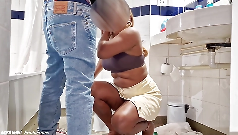 Busty brunette and her man having sex for a webcam vid