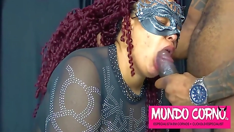 A hot milf is fucked by a big cock in front of a camera