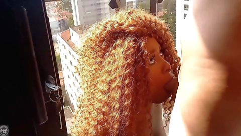 Ebony teen with a tattooed booty is getting fucked outdoors