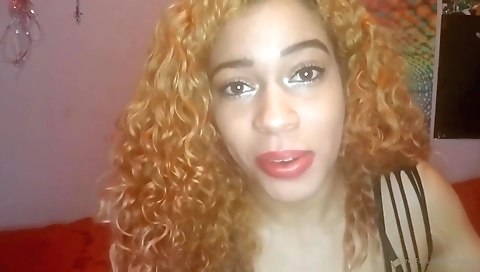 Ebony redhead slut with ass fucked on a sofa by a guy