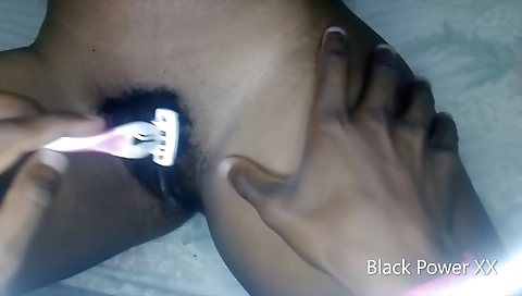 Black haired teen with small tits and a hard hairy butt makes love