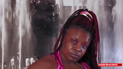 Ebony hottie enjoys a deepthroat and blowjob with a black cock