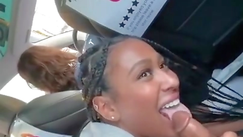 Sexy black babe gets arrested and fucked in the parking lot