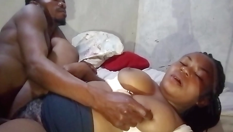 Busty ebony gets fucked hard in her ass in amateur vid