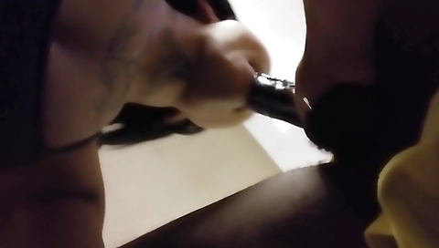 Ebony teen 18+ gets her pussy fingered by a big black rod