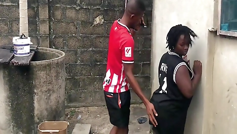 My ebony girlfriend is getting a little bit of a creampie