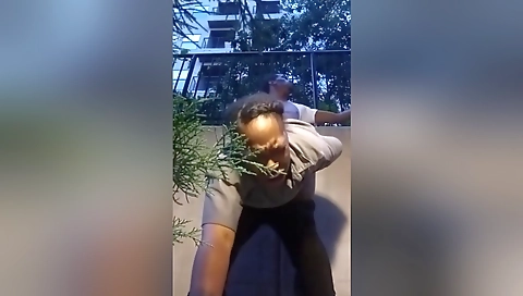 Tattooed guy with a tight body fucks outdoors in the woods